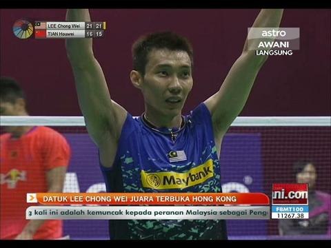 Datuk Lee Chong Wei juara Terbuka Hong Kong