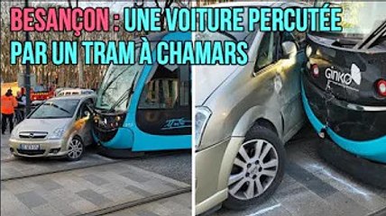 Besançon : une voiture percutée par un tram à Chamars