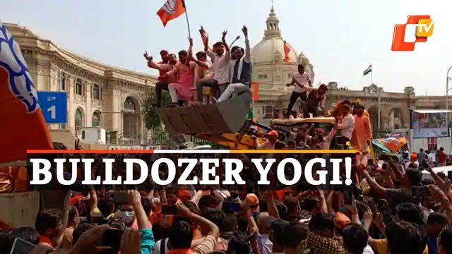 Assembly Elections 2022: BJP Supporters In Lucknow Mount Bulldozers, Celebrate Win
