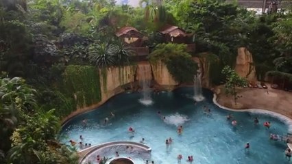 Allemagne : un hangar désaffecté transformé en immense parc aquatique tropical