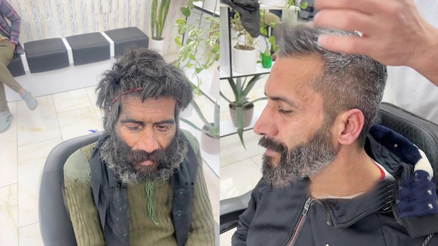 'Kindhearted barber from Iran gives homeless man a JAW-DROPPING makeover '