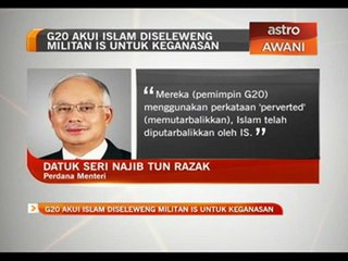 G20 akui Islam diseleweng militan IS untuk keganasan