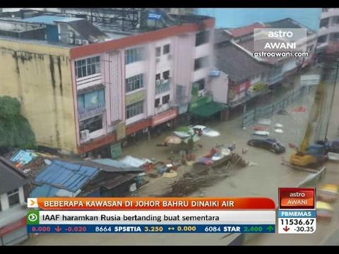 Beberapa kawasan di Johor Bahru dinaiki air