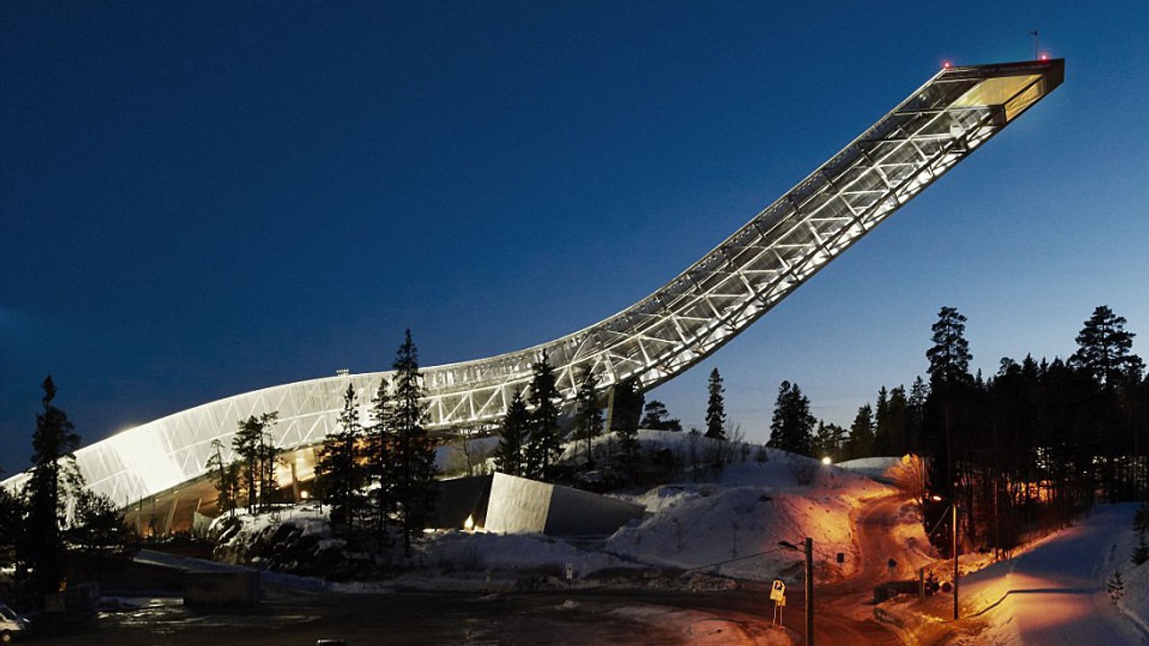 Un appartement situé sur un tremplin de saut à ski
