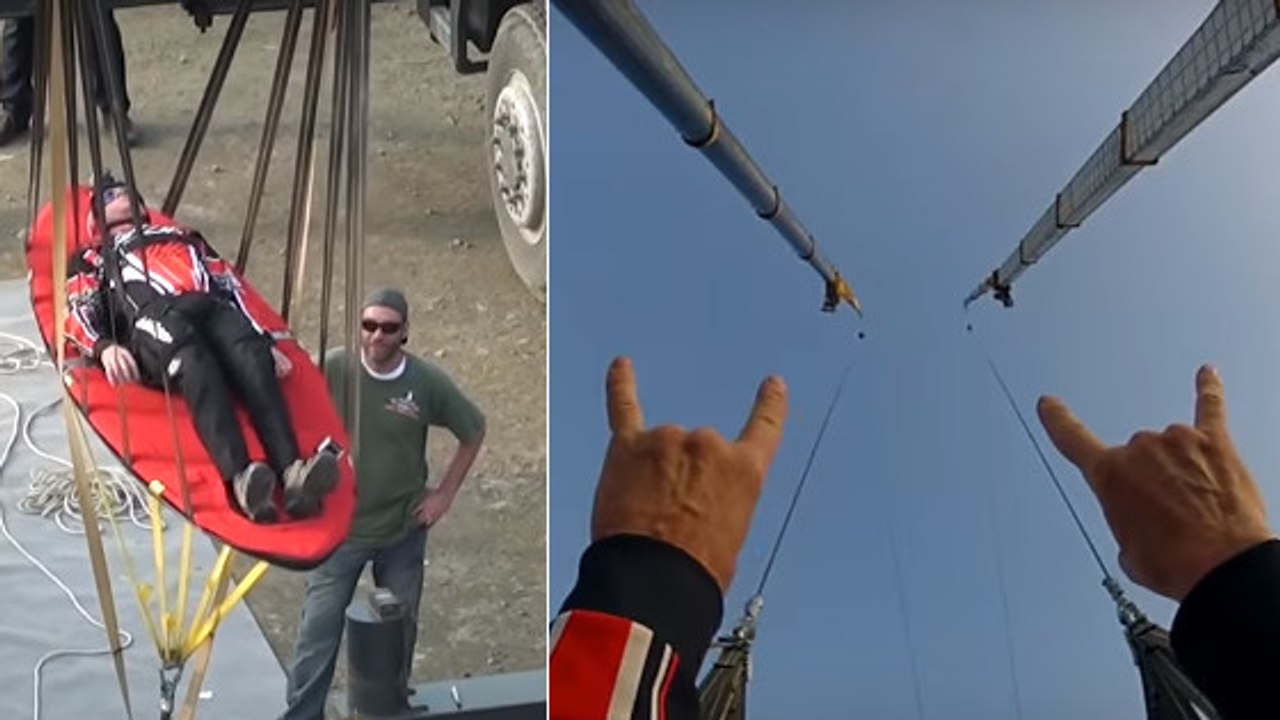 Ils sont catapultés dans les airs sans protection à plus de 200 km/h