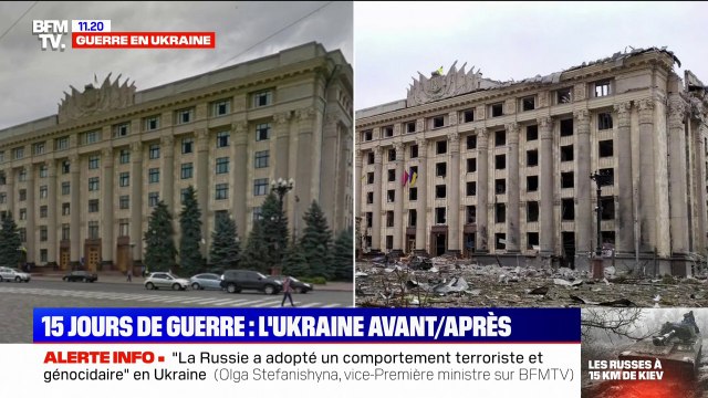 AVANT/APRÈS - Comment l'Ukraine a changé de visage après deux semaines de guerre