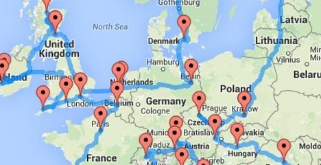 Road trip: Un système d'algorithme détermine la marche à suivre pour visiter toute l'Europe !