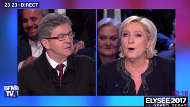 Le zapping du 05/04 : Clash entre Jean-Luc Mélenchon et Marine Le Pen
