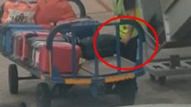 A l'aéroport d'Ibiza, un bagagiste est pris la main dans la sac !