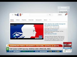 Serangan Paris: Solidariti Youtube, Google & Skype