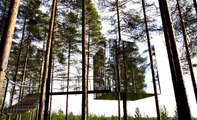 Suède : un hôtel miroir perché dans les arbres !
