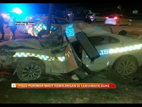 Polis peronda maut kemalangan di Lebuhraya Duke