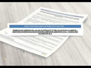 Jalan lama KL-Bentong dibuka 11 pagi ini
