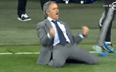 La joie de José Mourinho après le but de Cristiano Ronaldo