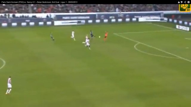 Le deuxième but de Zlatan Ibrahimovic lors de PSG - Nancy