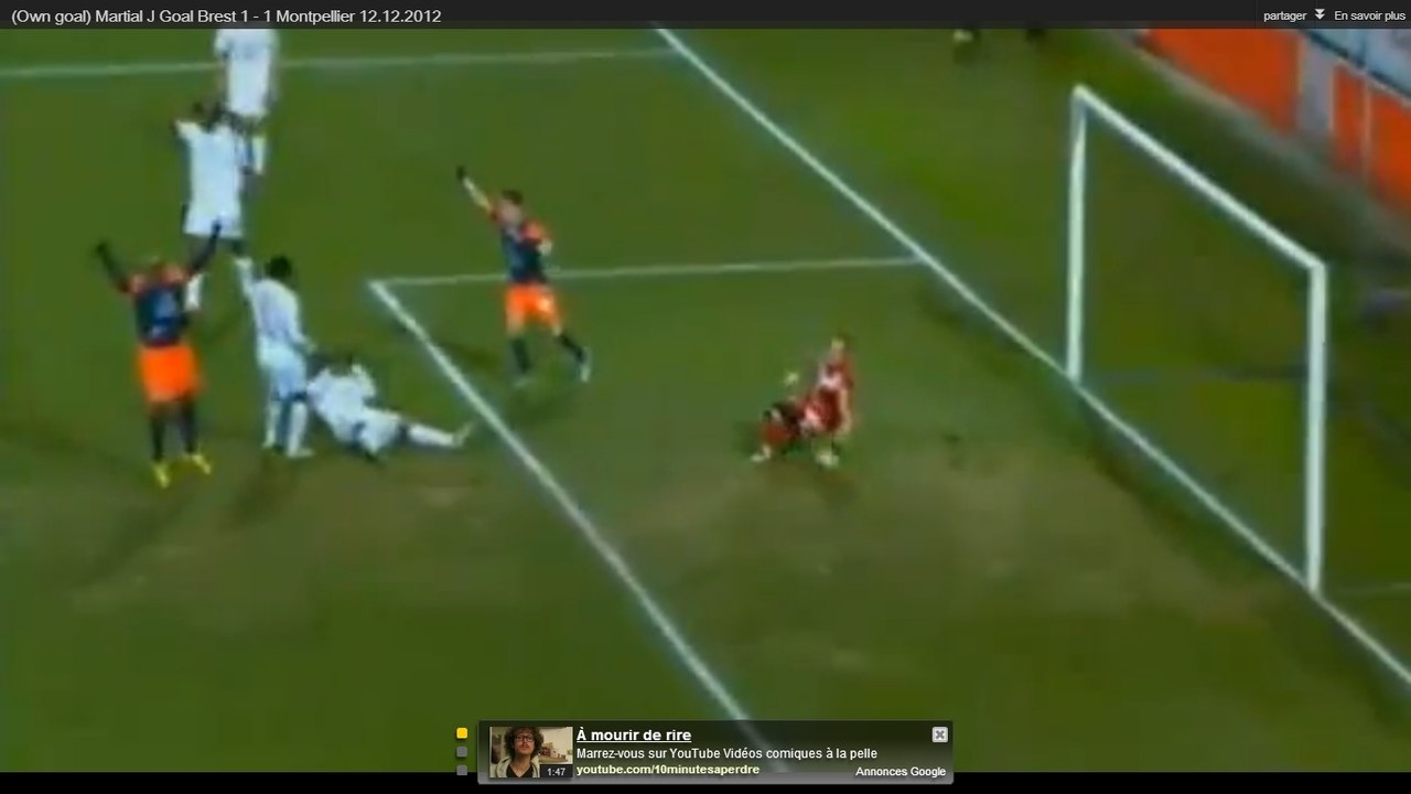 Vidéo CSC Martial : L'improbable but contre son camp du défenseur de Brest face Montpellier