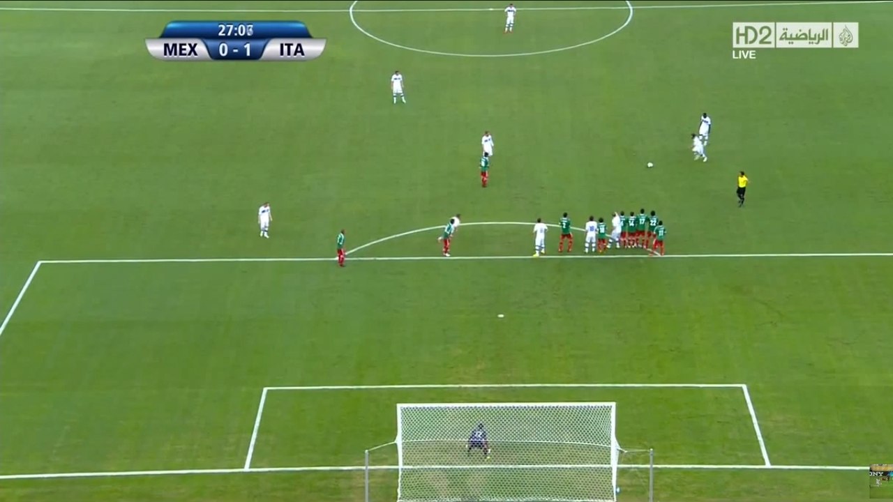 Le coup franc d'Andrea Pirlo magistral lors de Mexique - Italie en Coupe des Confédérations