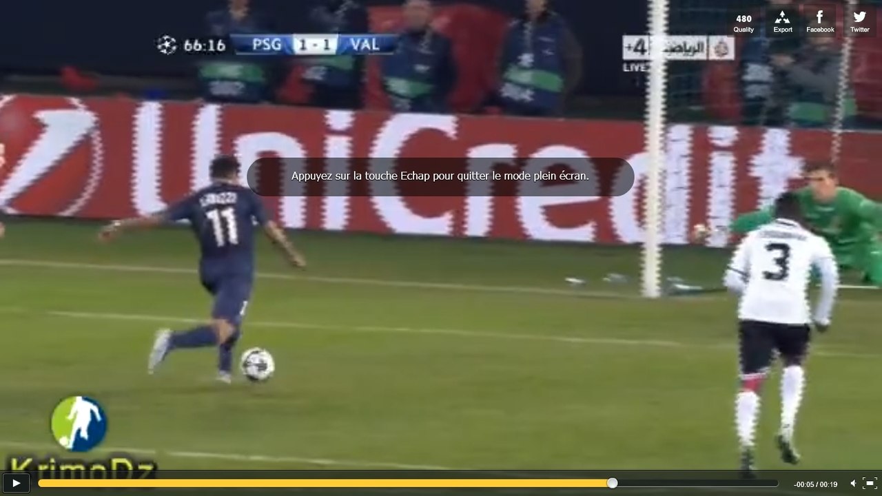 Vidéo but Lavezzi : Revivez l'égalisation de l'...