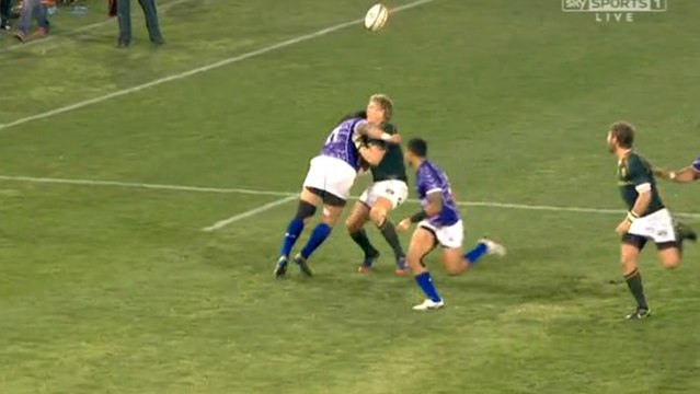 Rugby : Alesana Tuilagi met deux attentats et prend un carton rouge lors d'Afrique du Sud - Samoa