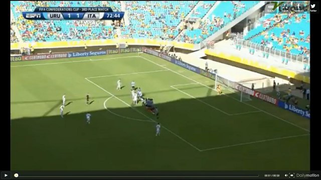Le but d'Alessandro Diamanti magnifique sur coup franc lors d'Uruguay - Italie
