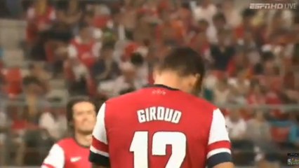Le but de la tête d'Olivier Giroud lors du match amical Arsenal - Nagoya Grampus