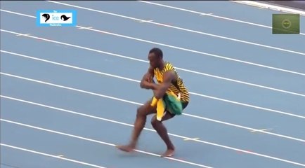 Usain Bolt danse le kazatchok au championnat du monde d'Athlétisme 2013 à Moscou