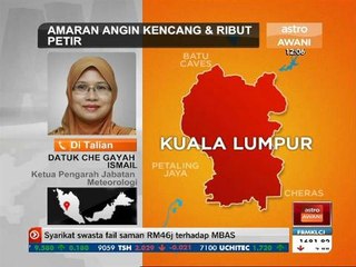 Amaran angin kencang & ribut petir