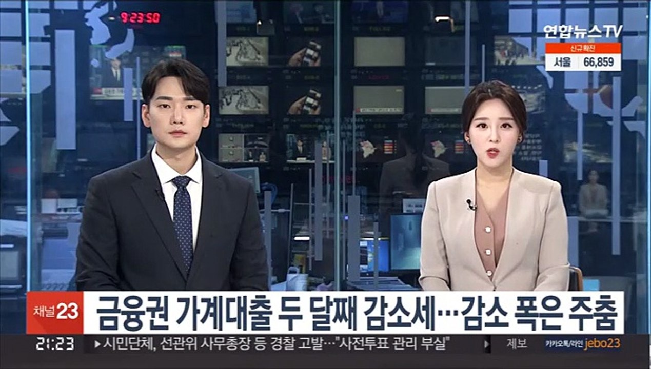 금융권 가계대출 두 달째 감소세…감소 폭은 주춤