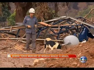 Bomba terus mencari 28 mangsa banjir di Brazil