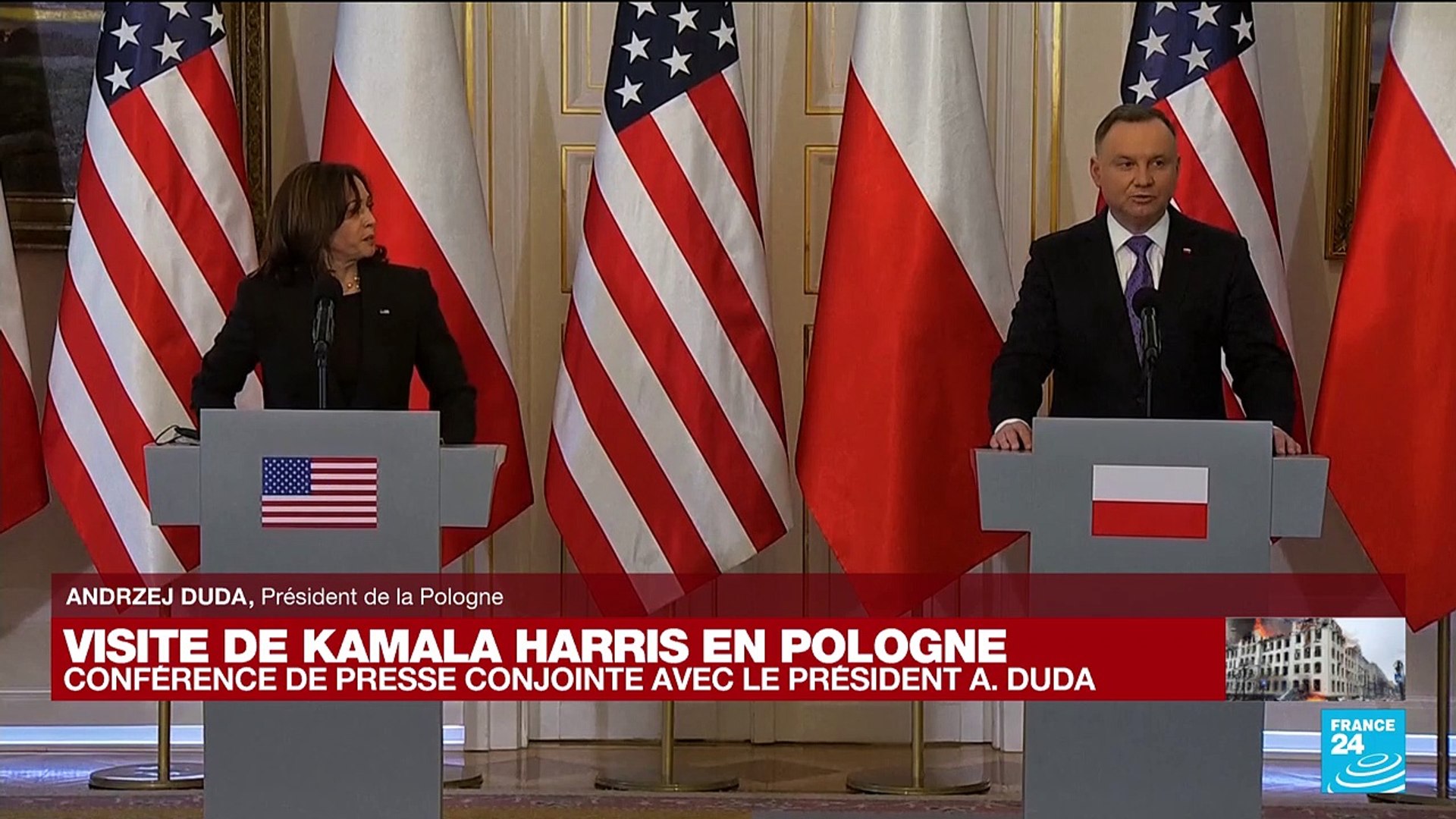 REPLAY : visite de Kamala Harris en Pologne