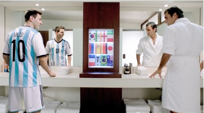 Lionel Messi en Rafael Nadal et Roger Federer en sumo dans une publicité hilarante