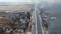 Coluna de tanques russos destruída em Brovary