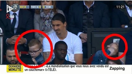 PSG : Les fils de Zlatan Ibrahimovic s'ennuient en tribune pendant le match contre Reims