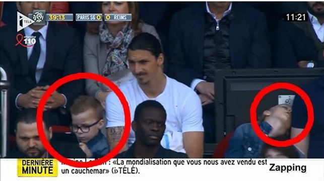 PSG : Les fils de Zlatan Ibrahimovic s'ennuient en tribune pendant le match contre Reims