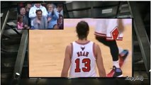 NBA : Yannick Noah s'extasie sur son fils Joakim Noah pendant une interview lors de Chicago-Miami