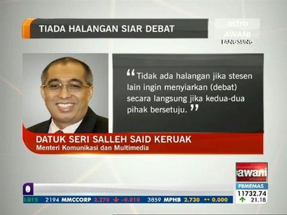 Debat 1MDB: Tiada halangan siar debat