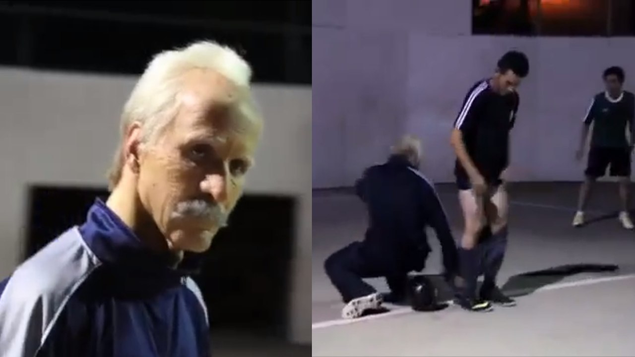 Déguisé en vieil homme, le freestyler Séan Garnier humilie des footballeurs