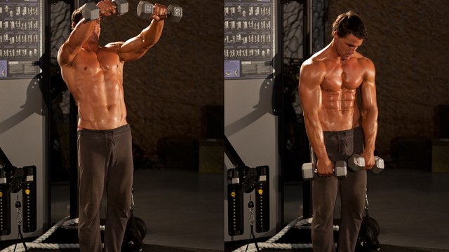 Un exercice très efficace pour se muscler les épaules avec des haltères