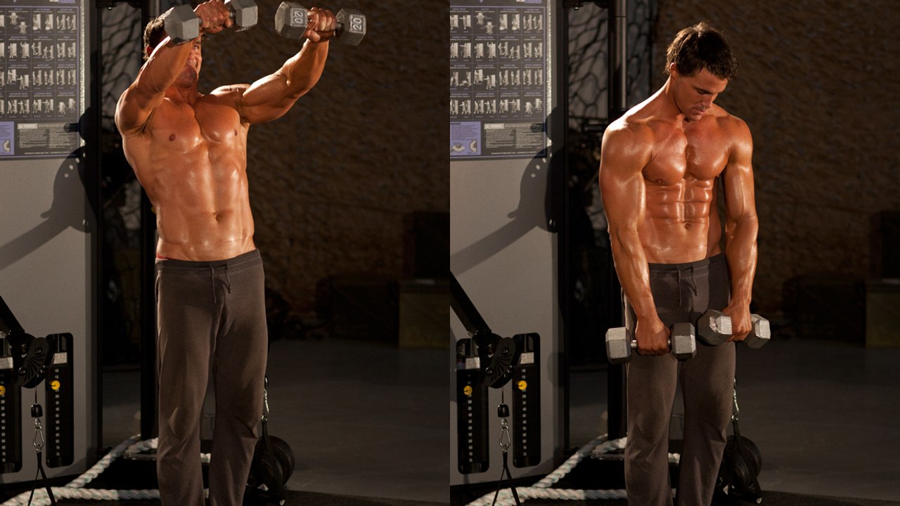 Un exercice très efficace pour se muscler les épaules avec des haltères