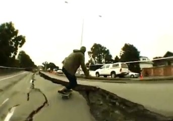 Nouvelle-Zélande: Des skateurs font de la zone sinistrée leur nouveau terrain de jeu