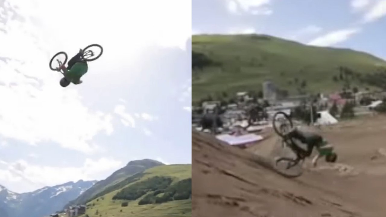 VTT : La lourde chute de Nicholi Rogatkin après une tentative de Front flip