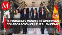 Sheinbaum se reúne con canciller de España y acuerdan colaboración cultural