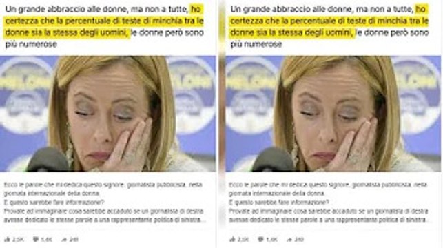 “Testa di…”. La denuncia di Giorgia Meloni sugli i.n.sulti del giornalista di sinistra