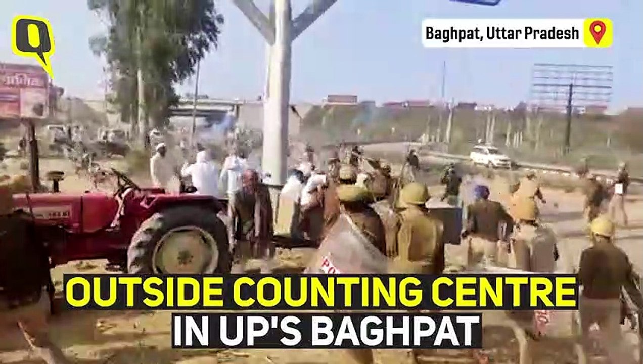 UP Election Results 2022 | Police Lathi Charge RLD Supporters Outside Counting Centre