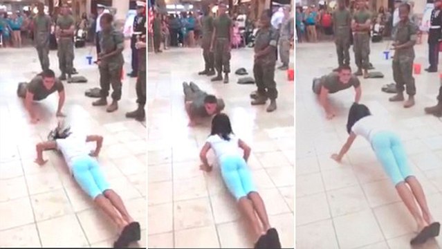 Une petite fille de 10 ans humilie un militaire lors d'un concours de pompes