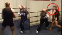 Quand un vieux boxeur donne une leçon de boxe à un jeune et l'humilie