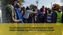 Police engage protesting Boda Boda riders from storming Kerugoya police station
