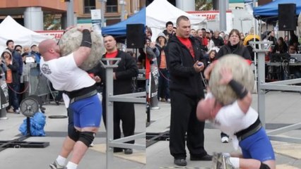Quand Strongman se fait écraser par une boule en compétition