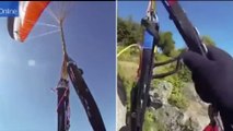 Son parapente s'emmêle et il échappe miraculeusement à la mort