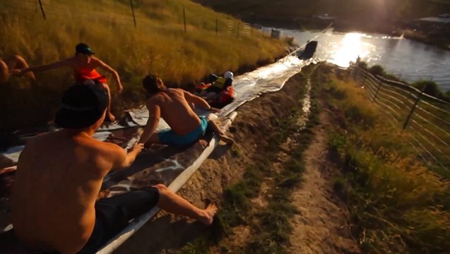 Slip and Slide : Des sauts de dingue sur un spot improvisé